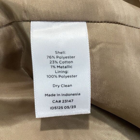 Talbots Womens Size 16WP Tweed Fringe Blazer Jacket Tan White Office Career - Picture 13 of 13